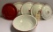 RED/WHITE ENAMELWARE LIDS & BOWL