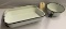 2 BLACK/WHITE ENAMELWARE CAKE PANS & PAN