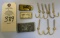 MONEY CLIPS AND BRASS FISH HOOK HAT PINS