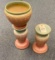 JARDINIERE VASE & 2 PEDESTALS