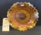 AMBER CARNIVAL GLASS DISH