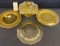 AMBER CARNIVAL GLASS PLATES & BOWL