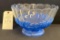 BLUE OPALESENT SERVING BOWL