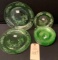 GREEN DEPRESSION GLASSWARE