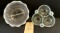 2 HOBNAIL DIVIDED DISHES