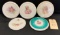 5 UNMARKED HAND MARKED PAINTED PLATES