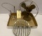 ANTIQUE FAN, TRIVET AND WIRE JAR CARRIER