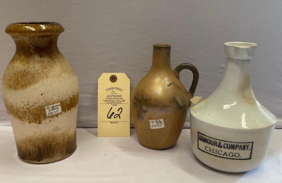 GERMAN POTTERY, PIGEON FORGE POTTERY & ARMOUR JUG CO. CHICAGO