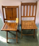 2 WOODEN FOLDING CHAIRS