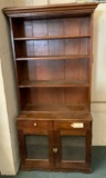 PRIMITIVE HUTCH WITH BOTTOM SCREEN DOORS