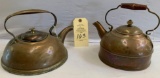 2 ANTIQUE COPPER TEA KETTLES