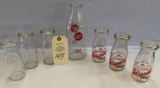 3 FLYNN MILK BOTTLES, 1 ROBERTS, 3 MISC.