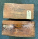 2 WOODEN HIGH EXPLOSIVE BOXES 1 - DUPONT