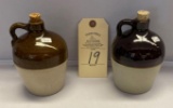 2 SM WHISKEY CROCK JUGS