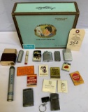 MATCHES, CIGAR BOX, LIGHTERS, CIGAREETE PAPERS