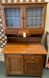 ANTIQUE STEP BACK HOOSIER CABINET