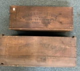 2 WOOD CRATE ADVERTISING BOXES