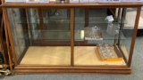 OAK TRIM DISPLAY CASE (DOES NOT INCLUDE CONTENTS)