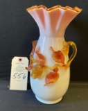 STEVENS & WILLIAMS ANTIQUE VICTORIA PINK & WHITE VASE