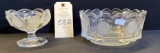 FOSTORIA CLEAR COIN GLASS SHERBET BOWLS & SERVING BOWL