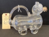 VINTAGE GLASS HAND BLOWN ART PIG DECANTER