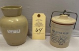 WEYMANS SNUFF CROCKERY JAR, KAUKAUNA CLUB CROCK