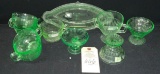 GREEN DEPRESSION GLASSWARE