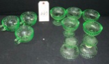 GREEN DEPRESSION GLASSWARE