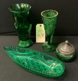 GREEN DEPRESSION GLASSWARE