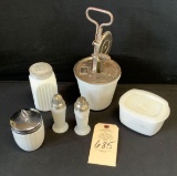 MILK GLASS MISC KITCHEN WARE