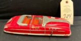RED METAL WIND UP TOY CAR