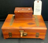 2 WOODEN JEWERLY BOXES