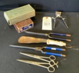 MISC ANTIQUE BARBER ITEMS
