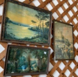 3 FRAMED ANTIQUE PICTURES