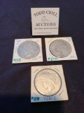 3 PEACE DOLLARS 1922-S