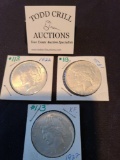 3 PEACE DOLLARS 1922