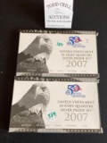 2 - 2007- US MINT 50 STATE QUARTERS SILVER PROOF SET