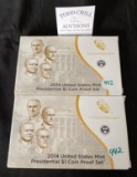 2 - 2014 US MINT PRESIDENTIAL $1 COIN PROOF SETS