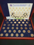 GOLDEN PRESIDENTIAL DOLLAR COLLECTION IN DISPLAY CASE