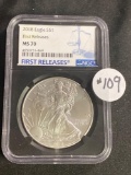 2018 AMERICAN SILVER EAGLE NGC MS70