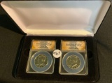 2014-D AND 2014-P JFK HALF DOLLAR HIGH RELIEF 2 COIN SET ANACS SP69