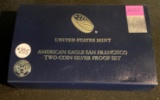 2001 UNITED STATES MINT AMERICAN EAGLE SAN FRANCISCO TWO COIN SILVER PROOF SET