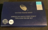 2013 UNITED STATES MINT AMERICAN EAGLE WEST POINT TWO COIN SILVER SET