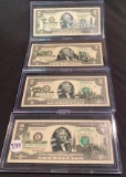 4 - 2003A TWO DOLLAR BILLS