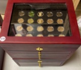 PRESIDENTIAL GOLDEN DOLLAR COIN COLLECTION (PARTIAL) IN BOXES WITH KEY