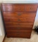 Four drawer dresser with cut glass top