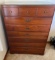 Four drawer dresser with cut glass top