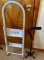 Metal step ladder and four footed cane