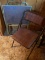 Vintage TV trays and two folding chairs