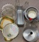 Milk jars, kitchen pans, and serving trays
